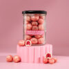 A gourmet treat of freeze-dried raspberries coated in premium white chocolate, offering a perfect balance of tangy fruitiness and creamy sweetness.