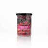 Glass jar filled with premium freeze-dried mixed berries, including wild blueberries, strawberries, and raspberries, showcasing their vibrant colours and crispy texture—ideal for healthy snacking and culinary use.