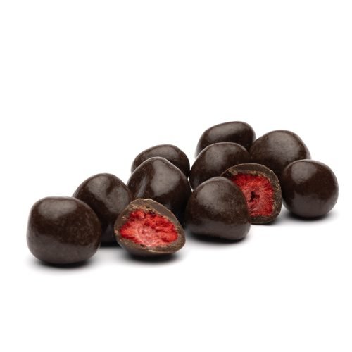 Freeze-Dried Strawberries in Black Chocolate – Less Sweet, Rich & Indulgent A premium gourmet treat of freeze-dried strawberries coated in rich black chocolate (50%+ cacao), offering a perfect balance of deep cocoa flavour and natural fruit sweetness.