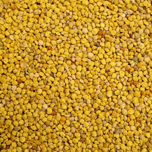 Close-up of Nature’s Element bee pollen granules – pure raw natural superfood