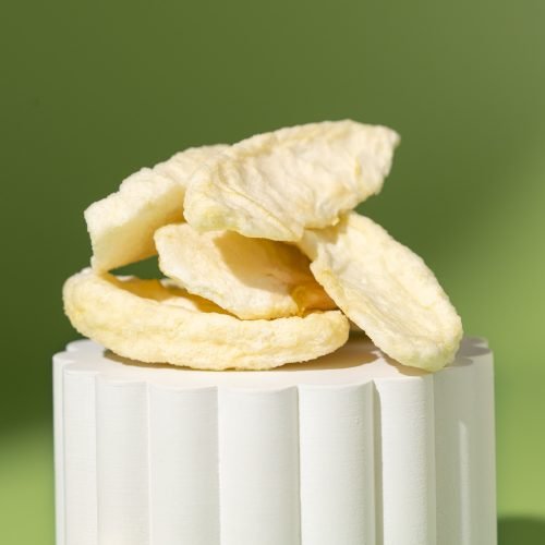 Close-up of freeze-dried apple segments – Natures Element