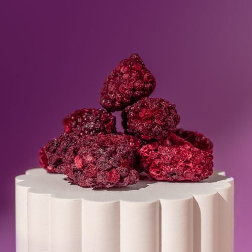 Close-up of whole freeze-dried blackberries – Natures Element