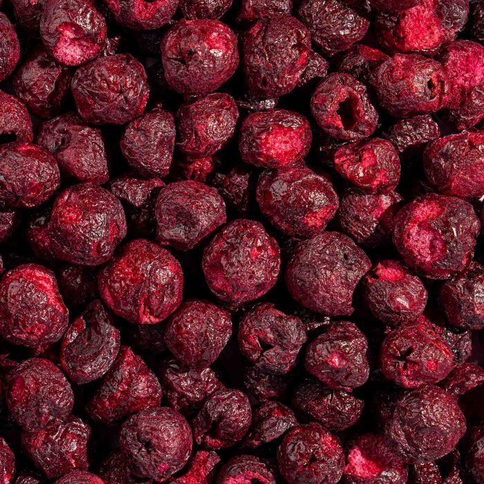 Freeze-Dried Cherries | Natures Element (Close View) Freeze-dried cherries on pedestal – Natures Element