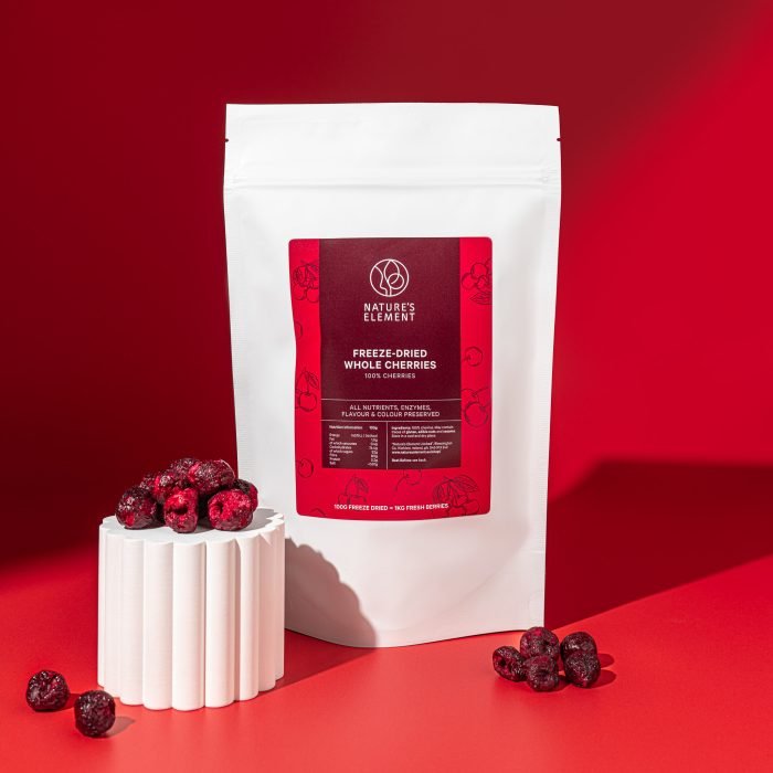 Freeze-Dried Cherries | Natures Element (Front Pack) Freeze-dried cherries – Natures Element front pack