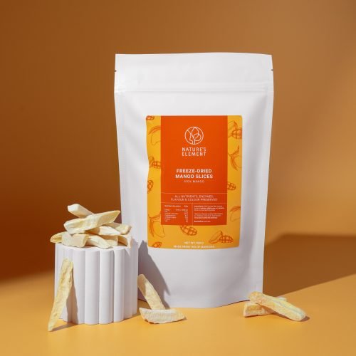 Freeze-Dried Mango | Natures Element (Front Pack) Freeze-dried mango pieces – Natures Element front pack