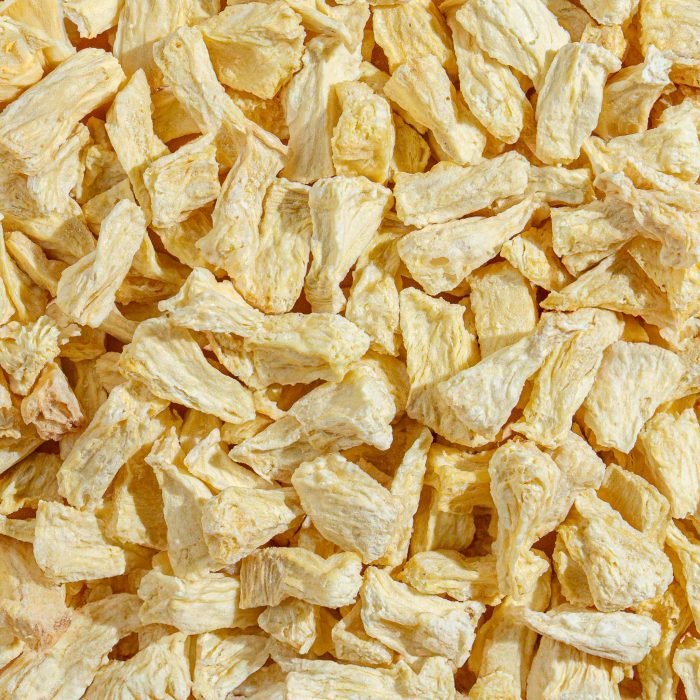 Freeze-Dried Pineapple | Natures Element (Close-Up) Close-up texture of freeze-dried pineapple – Natures Element