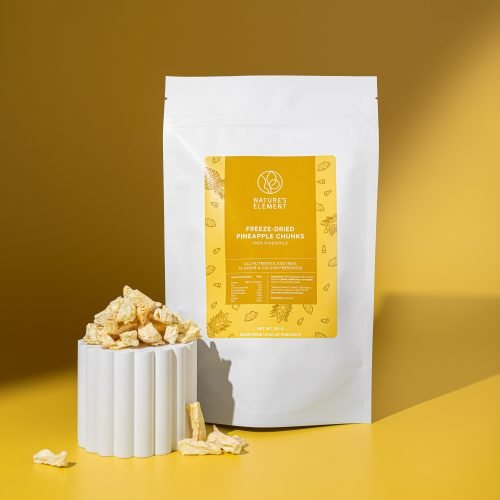 Freeze-Dried Pineapple | Natures Element (Front Pack) Freeze-dried pineapple pieces – Natures Element front pack