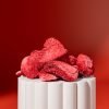 Freeze-Dried Strawberries | Natures Element (Close-Up) Close-up of freeze-dried strawberry slices – Natures Element