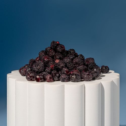 Close-up of freeze-dried wild blueberries – Natures Element