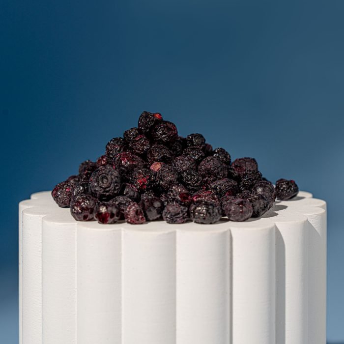 Freeze-Dried Wild Blueberries (Whole) | Natures Element (Close-Up) Close-up of freeze-dried wild blueberries – Natures Element